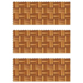 Decking Tiles 11.8"x11.8" Acacia Set of 30