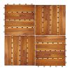 Damian 4-Slat Acacia Interlocking Deck Tile (Set of 10 Tiles)