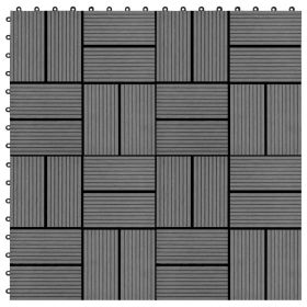 11 pcs Decking Tiles WPC 11.8"x11.8" 1 sqm Gray