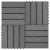 11 pcs Decking Tiles Deep Embossed WPC 11.8"x11.8" 1 sqm Gray
