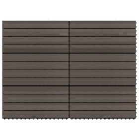 Decking Tiles 6 pcs WPC 23.6"x11.8" 11.6 ft² Dark Brown