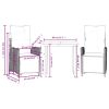 3 Piece Patio Dining Set with Cushions Gray Poly Rattan