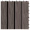 11 pcs Decking Tiles Deep Embossed WPC 11.8"x11.8" 1 sqm Dark Brown