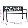 Patio Bench 49.2" Black Steel