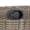 3 Piece Patio Dining Set with Cushions Gray Poly Rattan