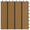 11 pcs Decking Tiles Deep Embossed WPC 11.8"x11.8" 1 sqm Teak Color