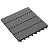 11 pcs Decking Tiles Deep Embossed WPC 11.8"x11.8" 1 sqm Gray