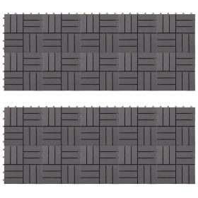Decking Tiles 20 pcs Gray Wash 11.8"x11.8" Solid Acacia Wood (Color: Grey)