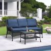 3 Seater Outdoor Sectional Furniture Sets Sofa with Coffee Table