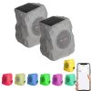 5 Core Outdoor Speakers Bluetooth 2Pcs Wireless Waterproof Patio Garden Speake Rechargeable Solar LED Rock Garden Speaker - GRDNSPK SP GRY