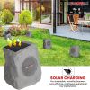 5 Core Outdoor Speakers Bluetooth 2Pcs Wireless Waterproof Patio Garden Speake Rechargeable Solar LED Rock Garden Speaker - GRDNSPK SP GRY
