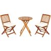 3 Pieces Patio Folding Bistro Set with Padded Cushion and Round Coffee Table