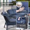 3 Seater Outdoor Sectional Furniture Sets Sofa with Coffee Table