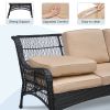 3 Seater Outdoor Sectional Furniture Sets Sofa with Coffee Table