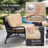 3 Seater Outdoor Sectional Furniture Sets Sofa with Coffee Table