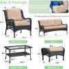 3 Seater Outdoor Sectional Furniture Sets Sofa with Coffee Table